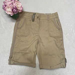 NWT Chico’s Size 1 Tan Bermuda Shorts